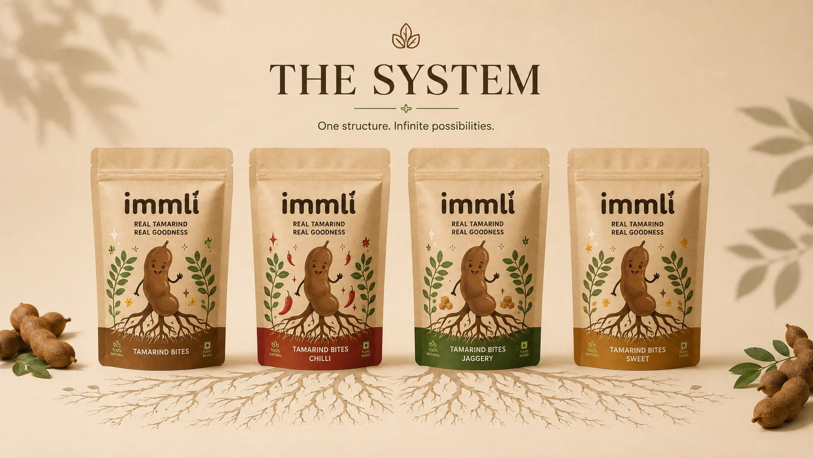 Immli — Packaging Design packaging & visual design mockup 7 by Raghav Chopra